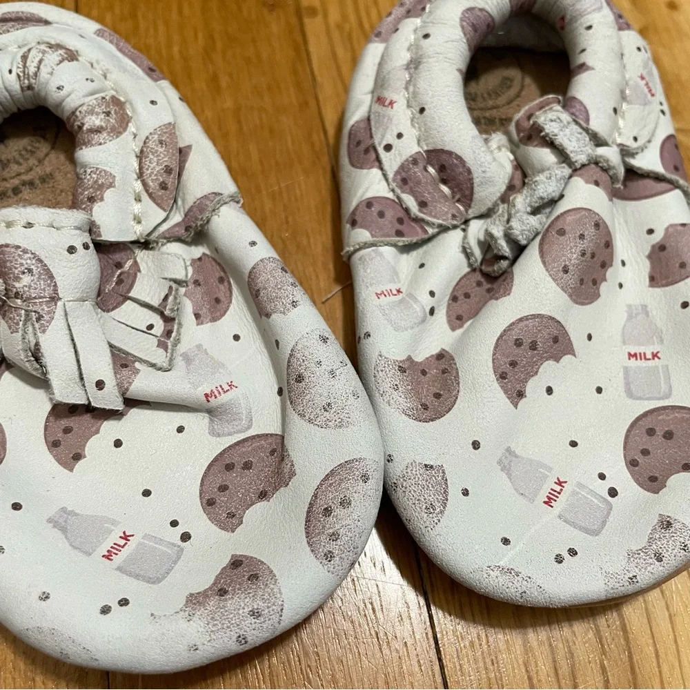 Freshly Picked Infant Chocolate Chip Cookie Leather City Hard Sole Moccasins
